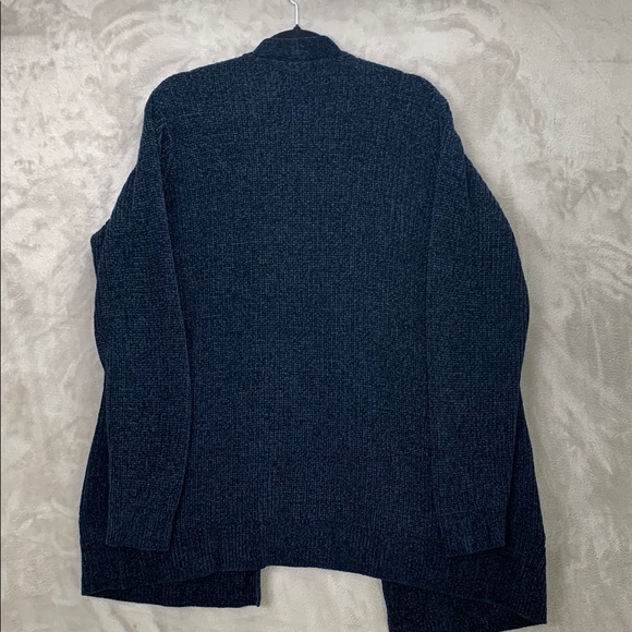 MATTY M | XXL WOMENS | CHENILLE FABRIC CARDIGAN  OPEN FRONT SWEATER in BLUE - Picture 9 of 10